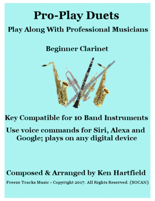 Pro-Play Duets for Clarinet - Play along with professional musicians - Key compatible for 10 instrum