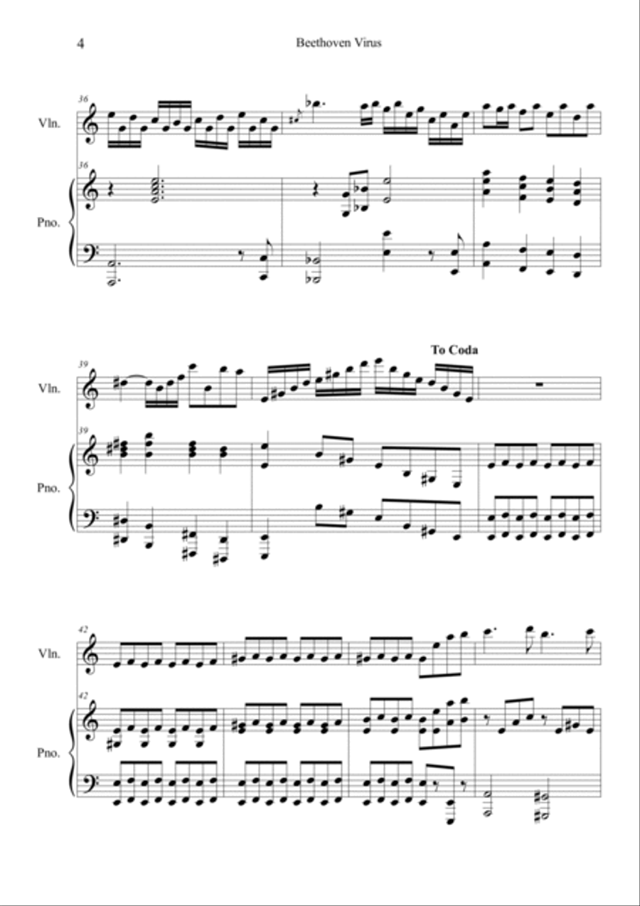 Beethoven Virus Violin Solo scores gallery preview page 4