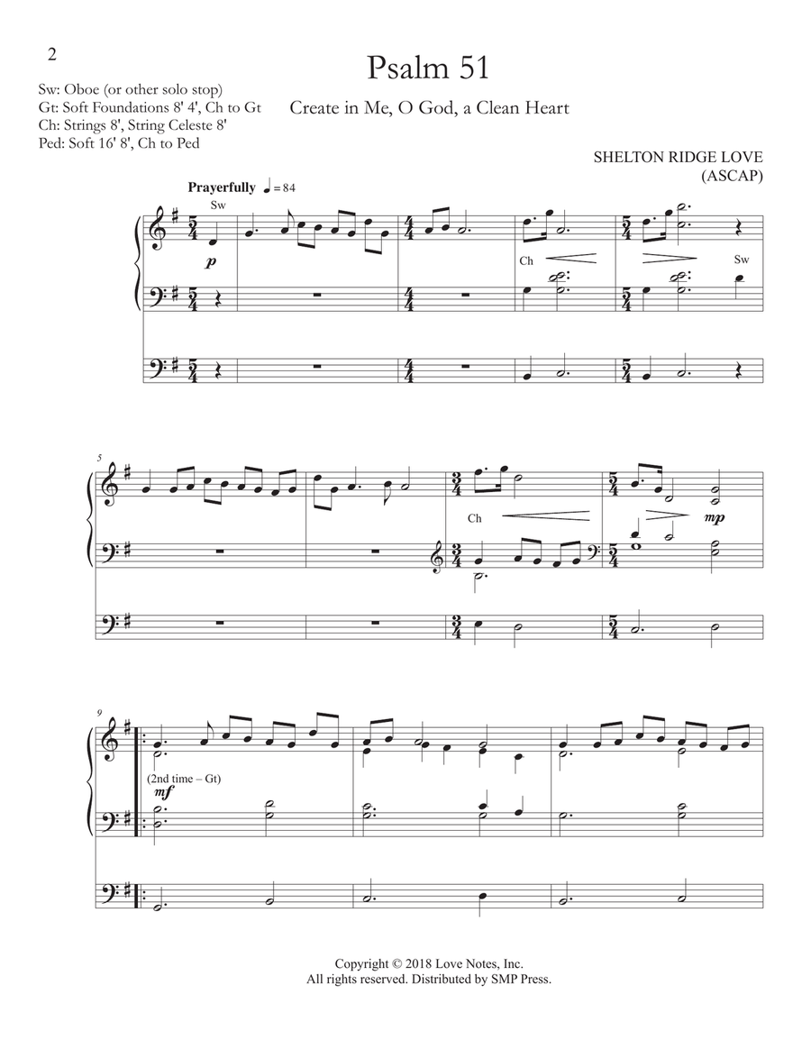 Psalm 51 Organ Solo scores gallery preview page 2