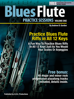 Book cover for Blues Flute Practice Session V.1 In All 12 Keys
