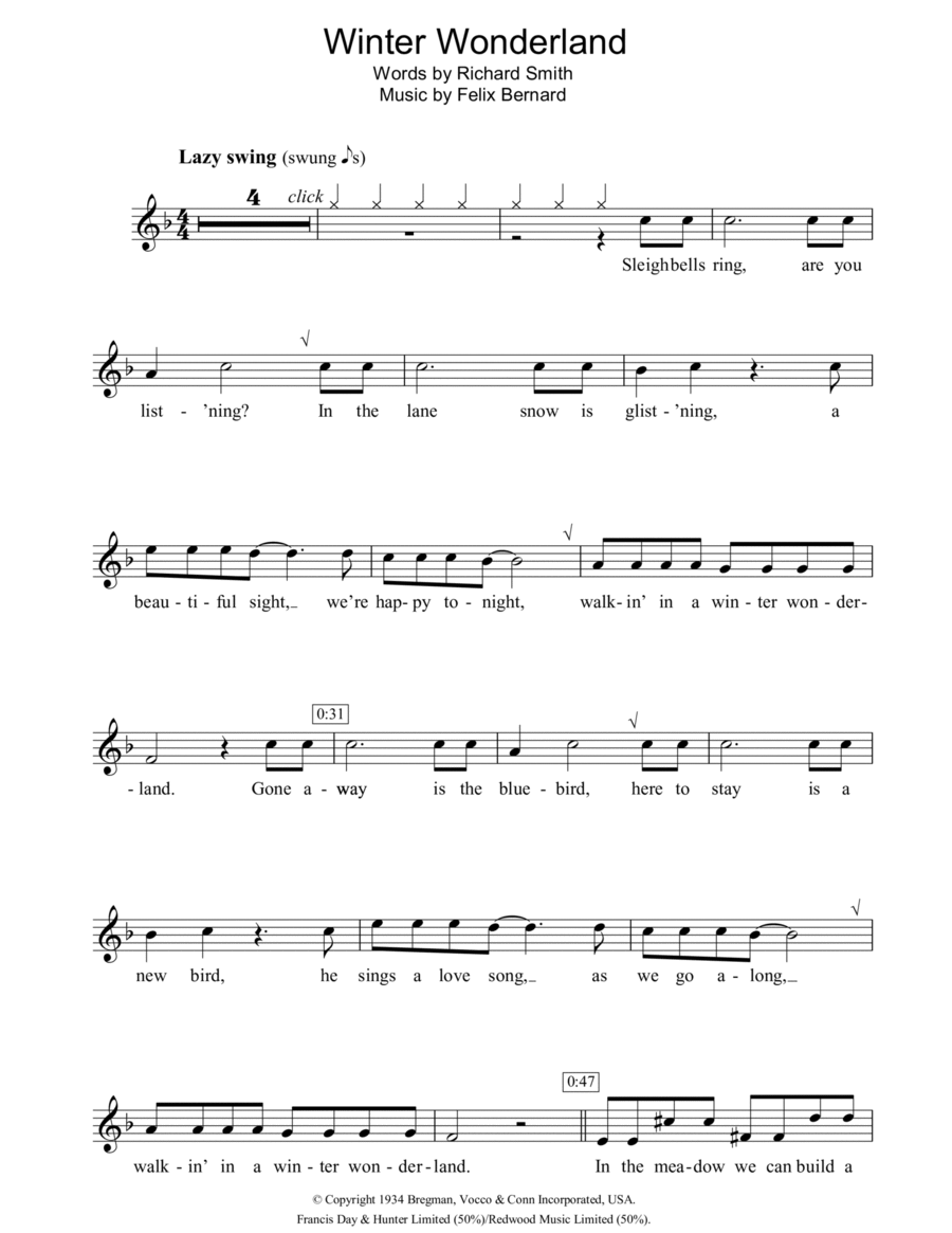 Winter Wonderland Winter Wonderland Piano scores gallery preview page 1