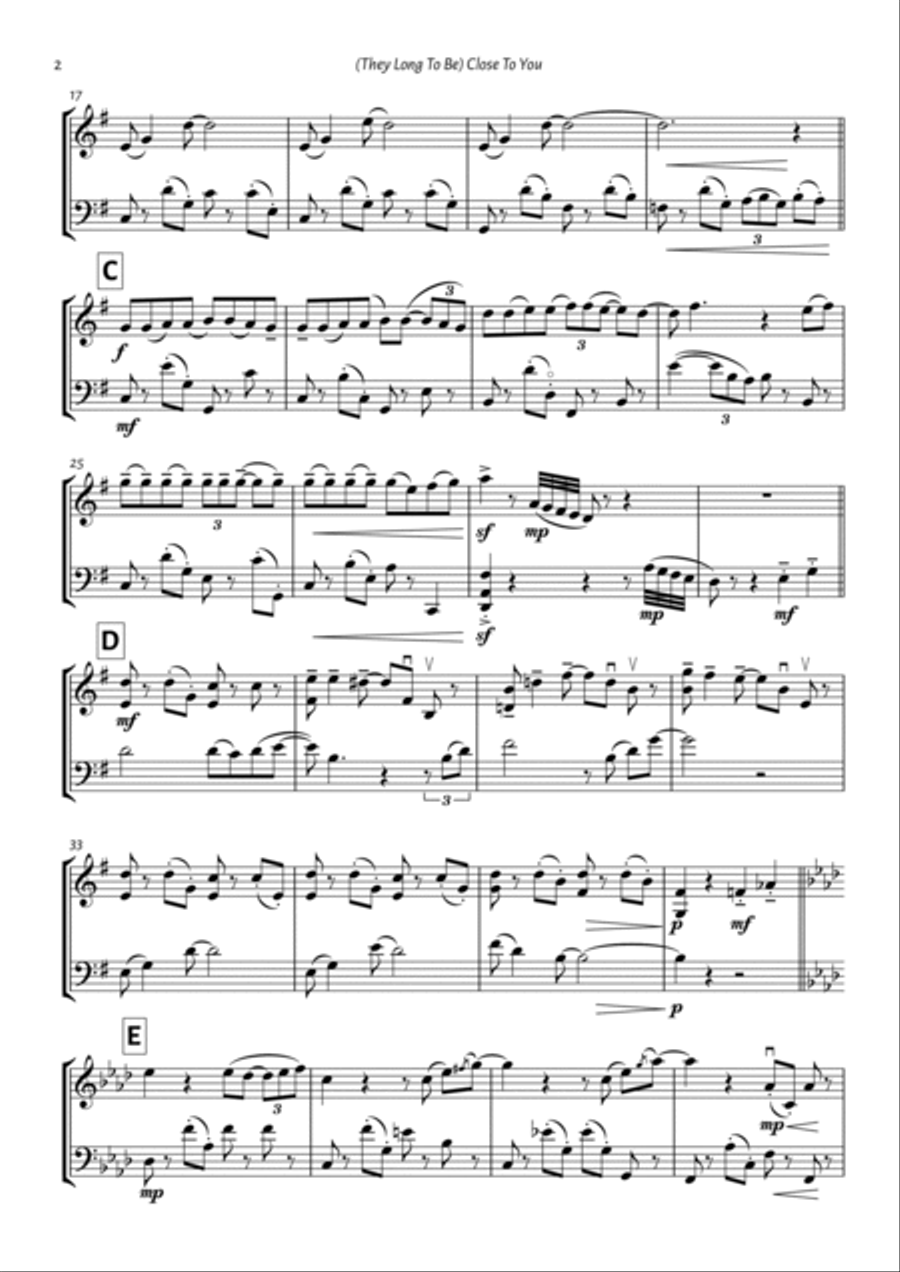 Close To You String Duet scores gallery preview page 2