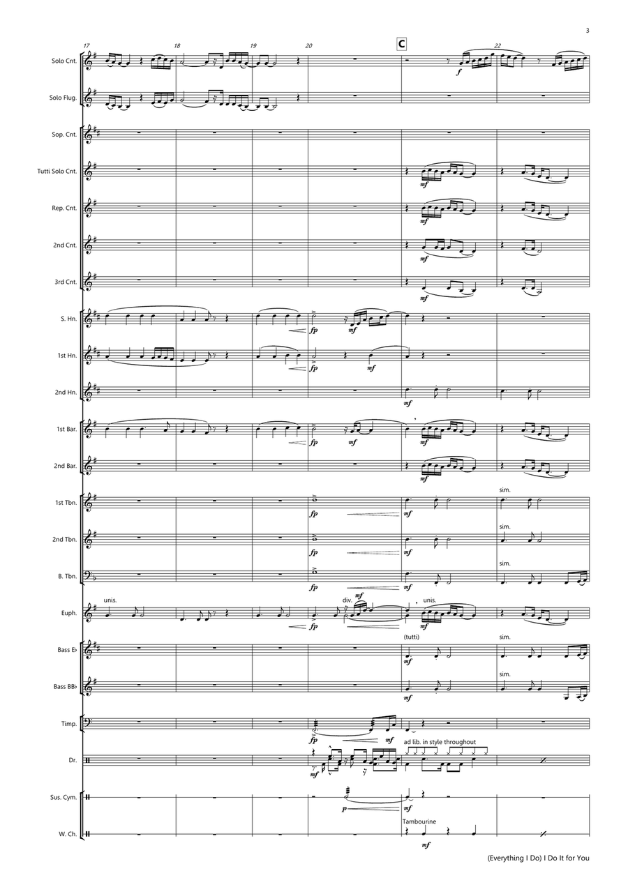 (everything I Do) I Do It For You Brass Band scores gallery preview page 3