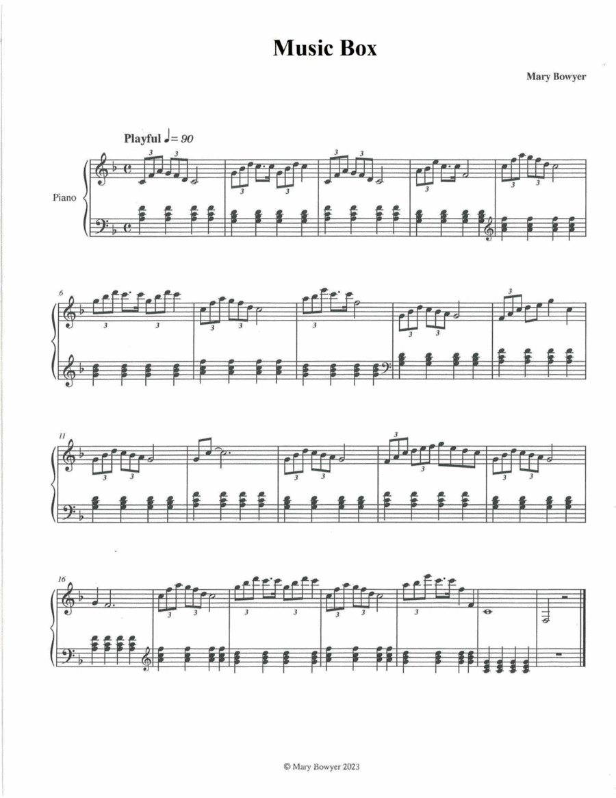 Music Box Music Box Piano Method scores gallery preview page 1