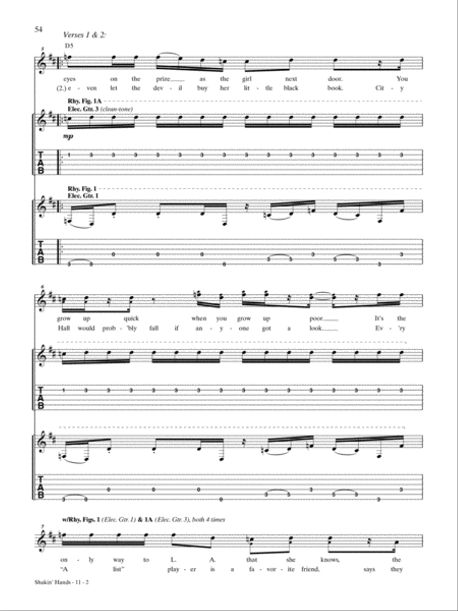 Shakin' Hands Shakin' Hands Guitar Tablature scores gallery preview page 2