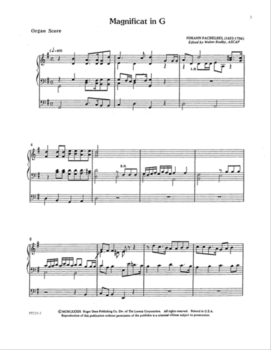 Magnificat in G - Organ Score Organ scores gallery preview page 3
