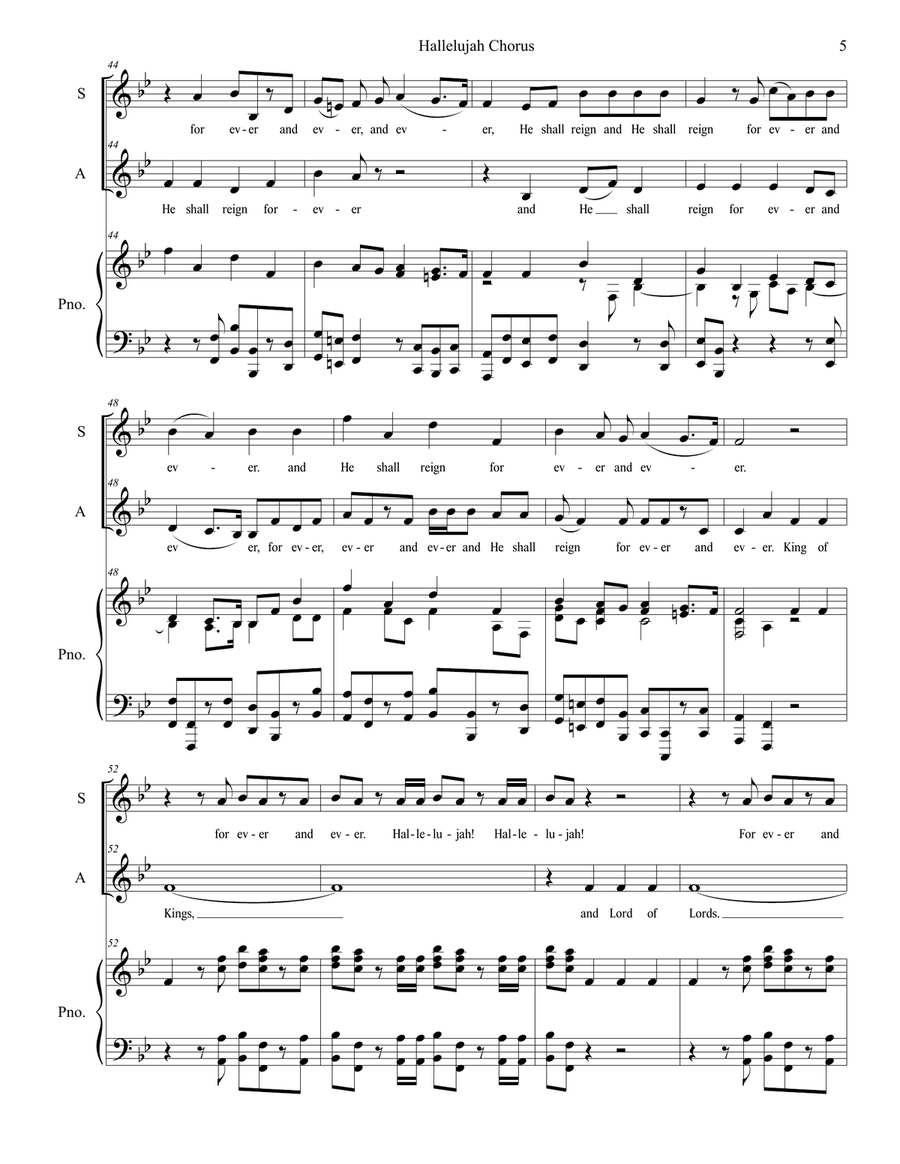 Hallelujah Chorus (2-part choir - (SA) SA scores gallery preview page 5