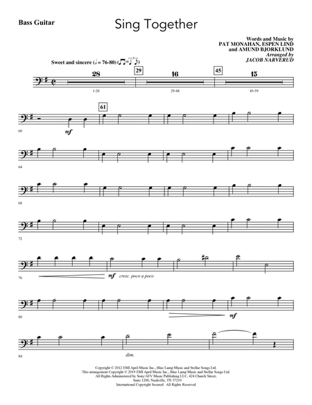 Sing Together (arr. Jacob Narverud) - Bass