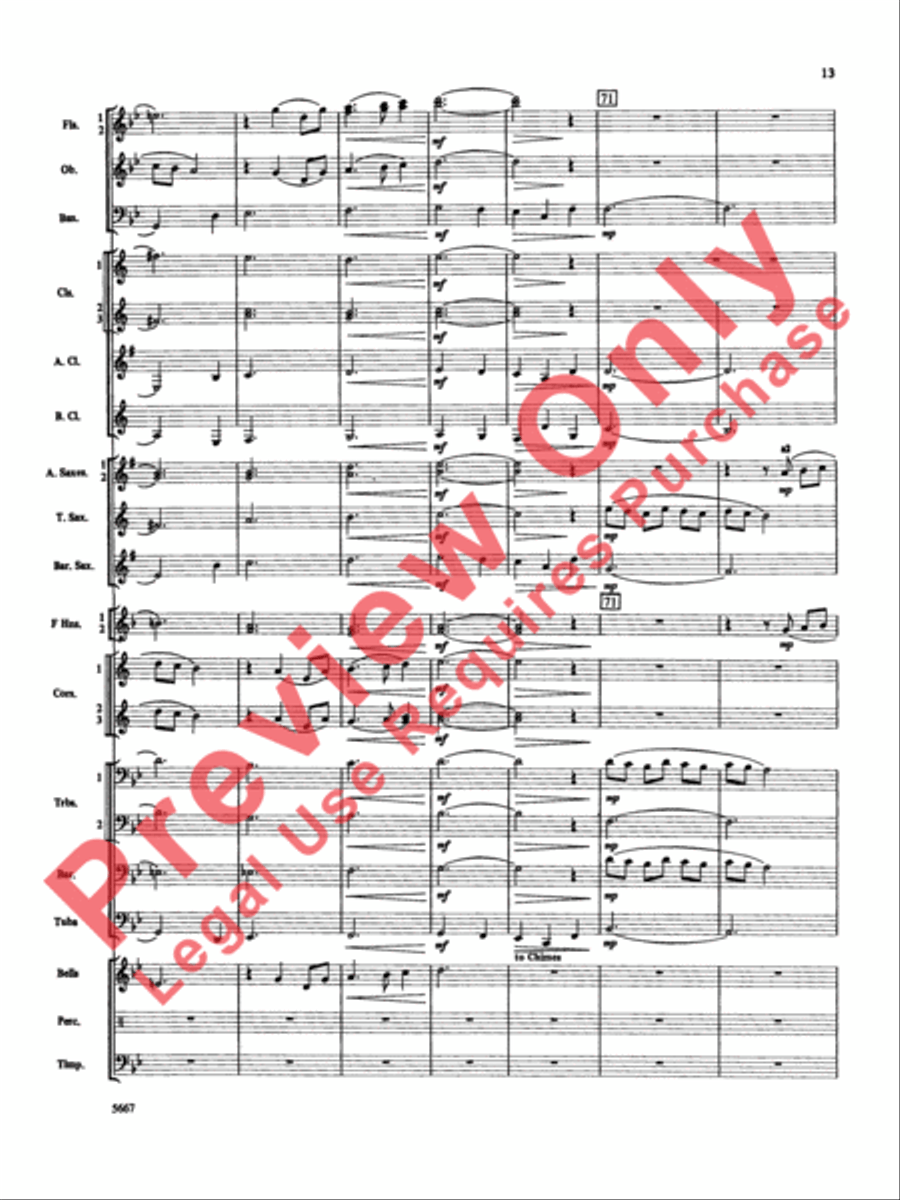 Jackson Lake Overture Concert Band scores gallery preview page 14