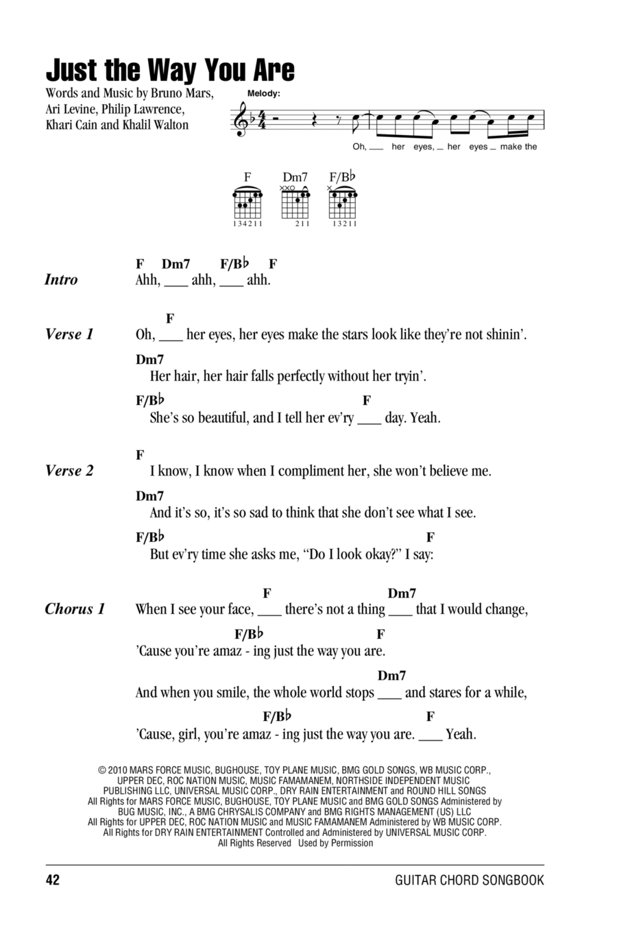 Just The Way You Are Acoustic Guitar scores gallery preview page 1