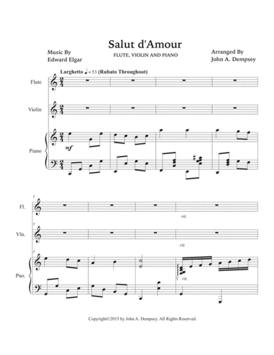 Salut d'Amour (Love's Greeting): Trio for Flute, Violin and Piano image number null