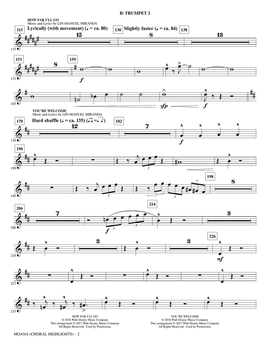 Moana - Bb Trumpet 2 Moana - Bb Trumpet 2 Choir scores gallery preview page 2