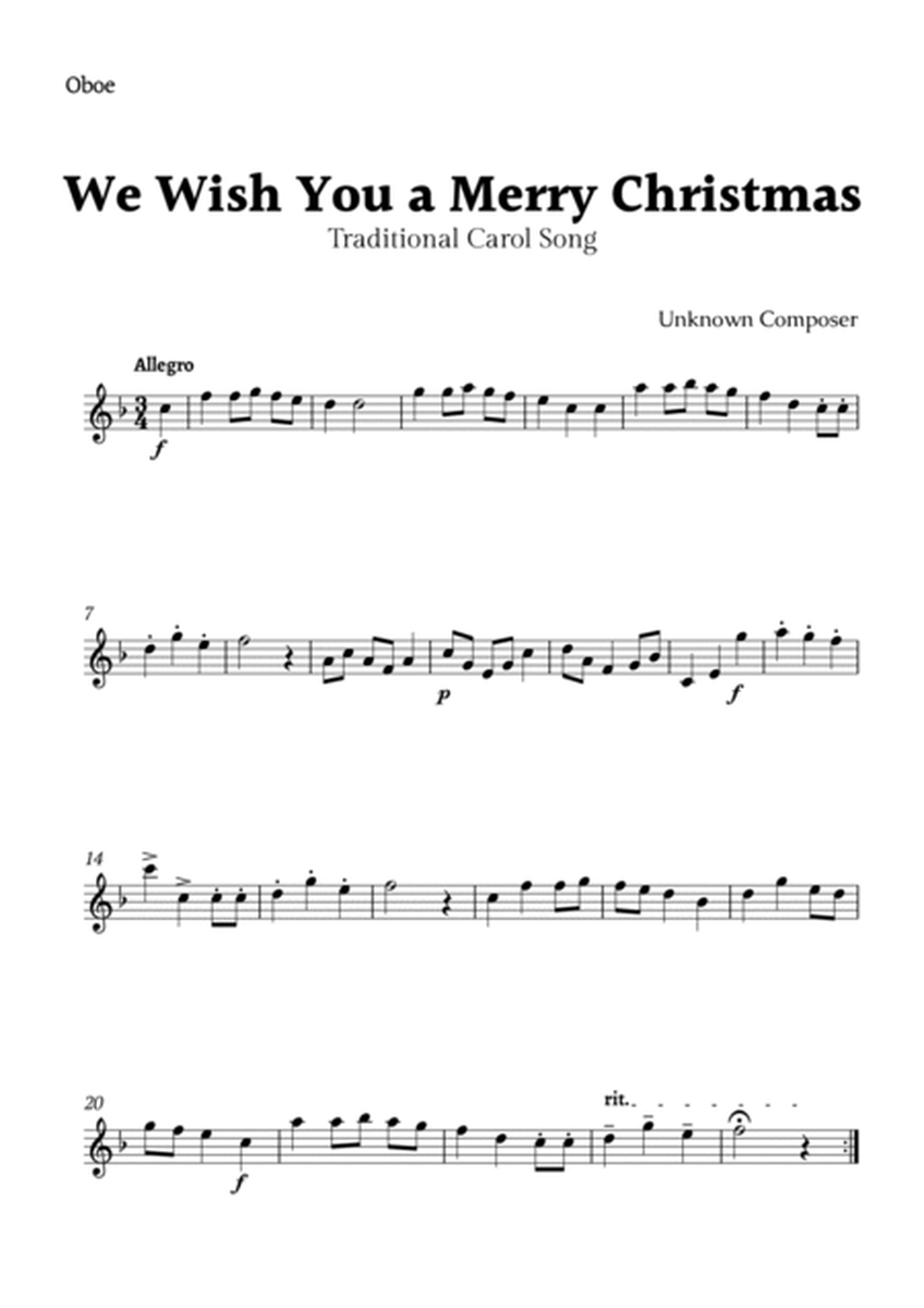 We Wish you a Merry Christmas for Oboe and Bassoon Duet with Chords image number null