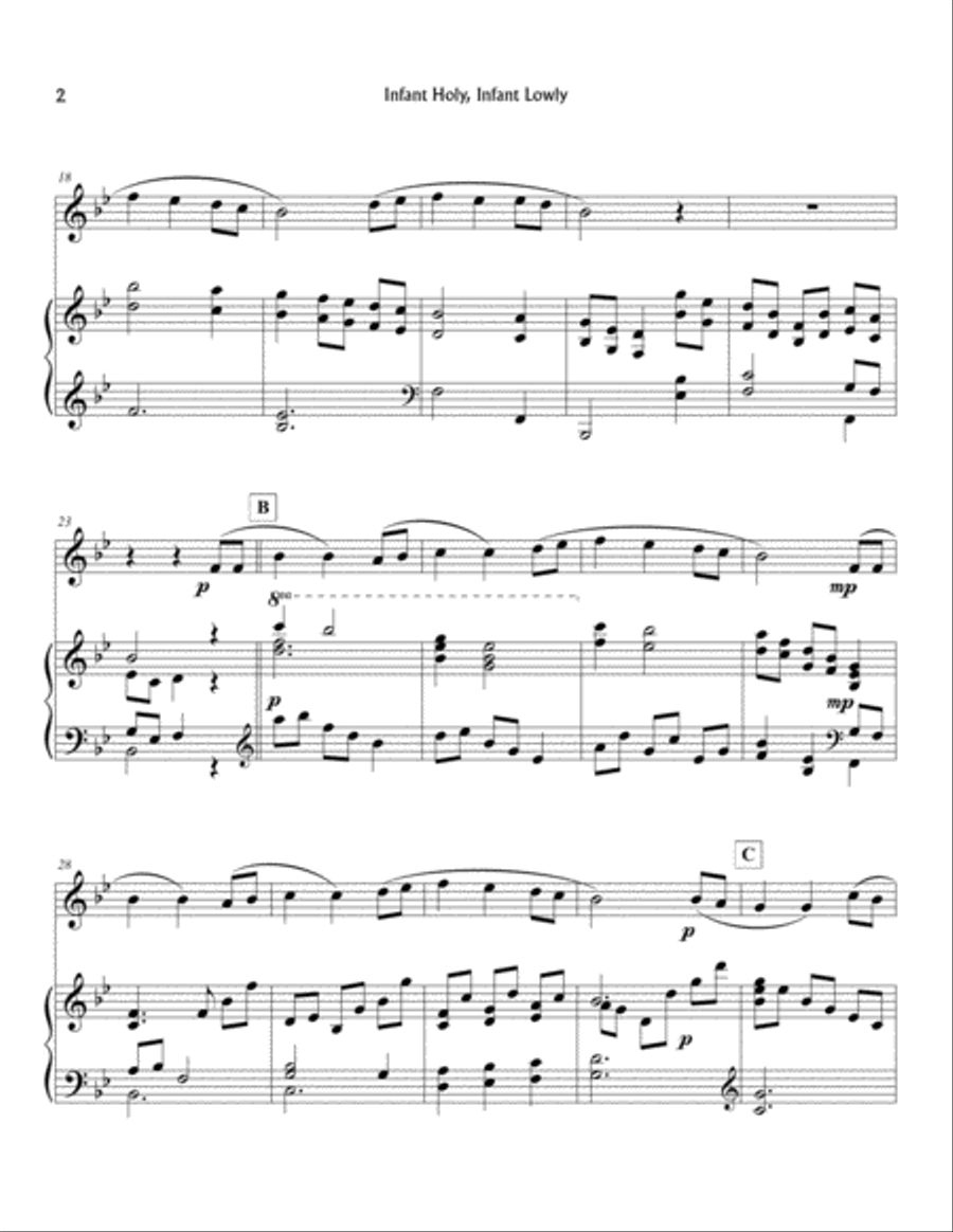 Infant Holy, Infant Lowly Woodwind Duet scores gallery preview page 2