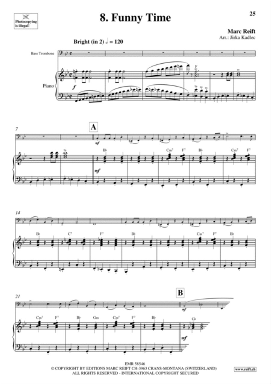 10 Funny Time Solos 10 Funny Time Solos Bass Trombone scores gallery preview page 11