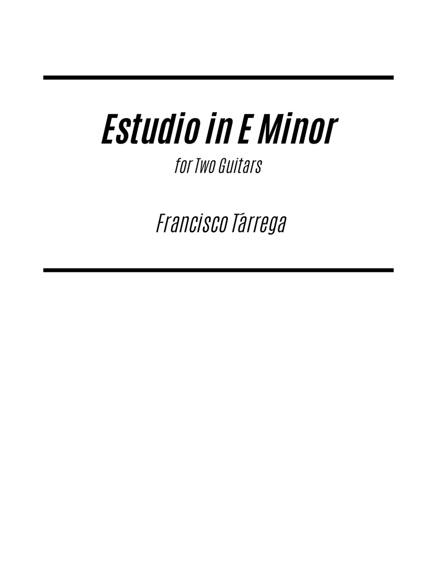 Estudio in E Minor (for Two Guitars) Chamber Music scores gallery preview page 1