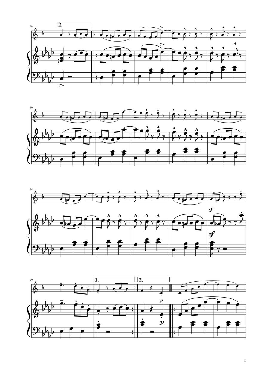 Blue Danube Walzt - Baritone Sax Solo w/ Piano Baritone Saxophone scores gallery preview page 5