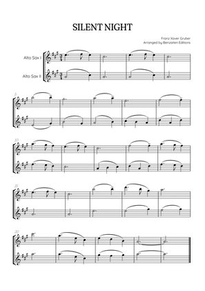 Silent Night for alto sax duet • easy Christmas song sheet music