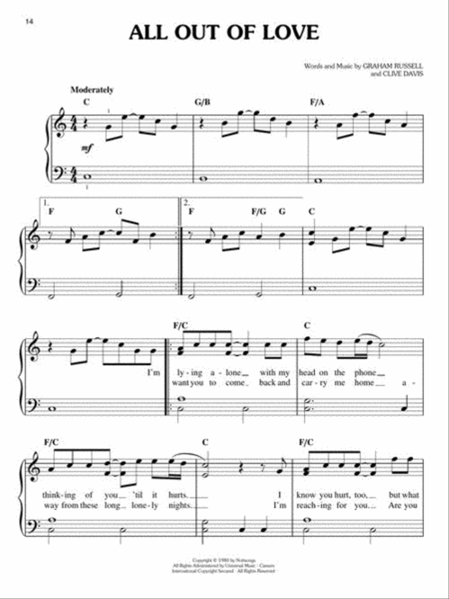 VH1's 100 Greatest Love Songs Easy Piano scores gallery preview page 10