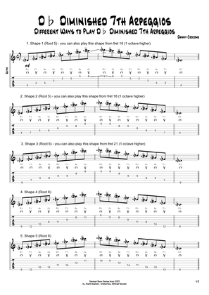 Db Diminished 7th Arpeggios (5 Ways to Play)