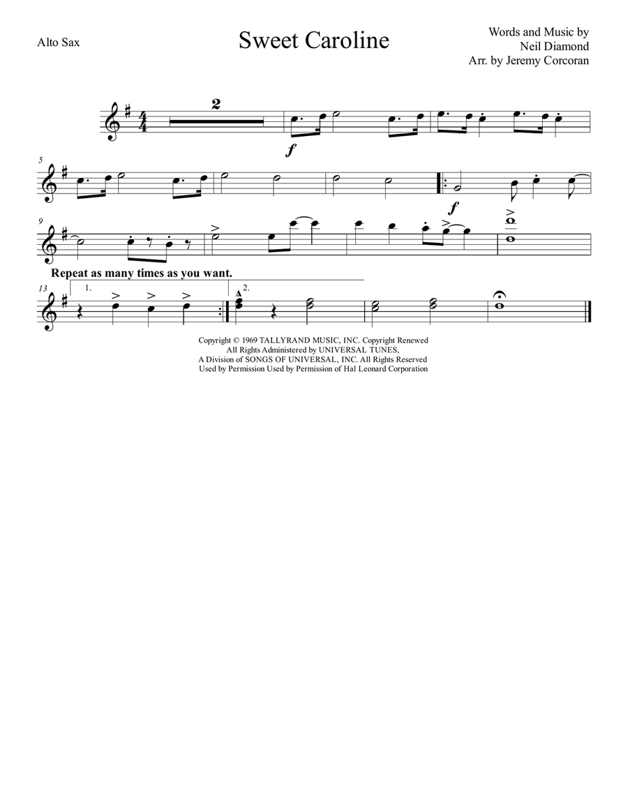 Sweet Caroline Small Ensemble scores gallery preview page 6