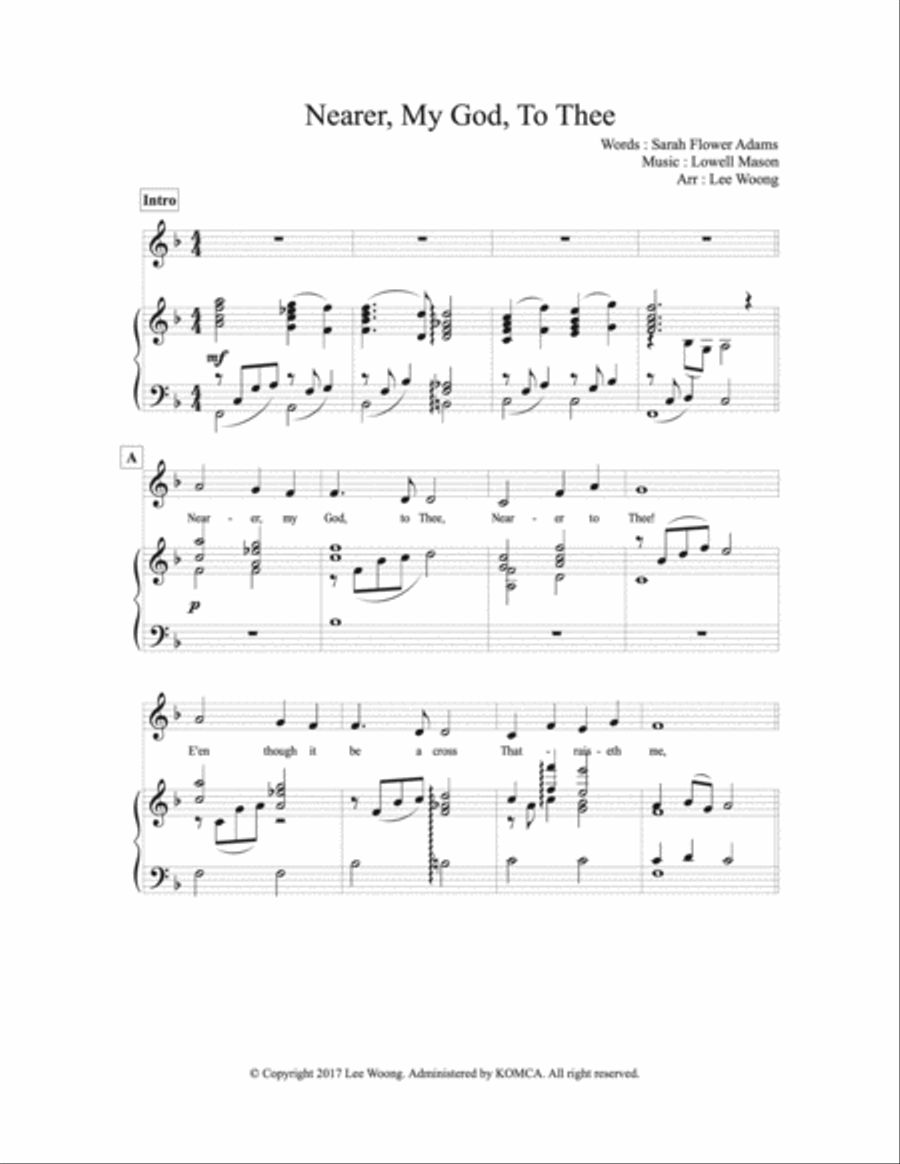 Nearer, My God, To Thee Piano, Vocal, Guitar scores gallery preview page 1