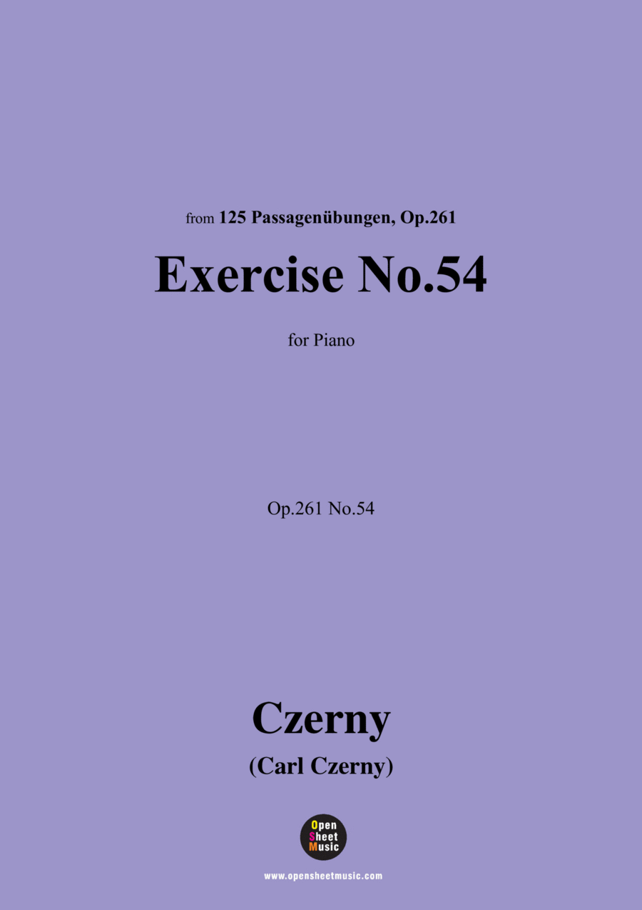 C. Czerny-Exercise No.54,Op.261 No.54 Piano Method scores gallery preview page 1