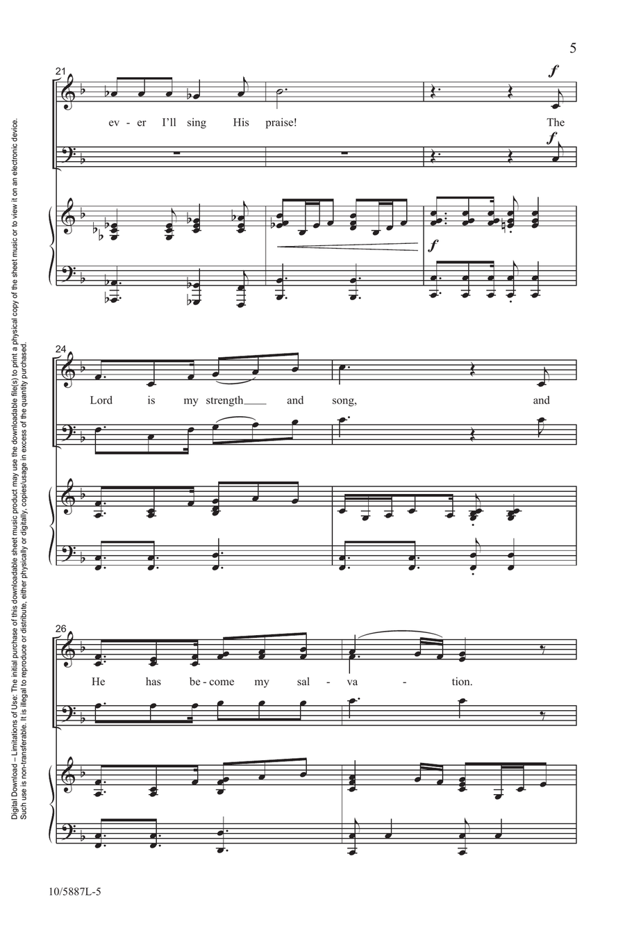 The Lord Is My Strength and Song Choir scores gallery preview page 5