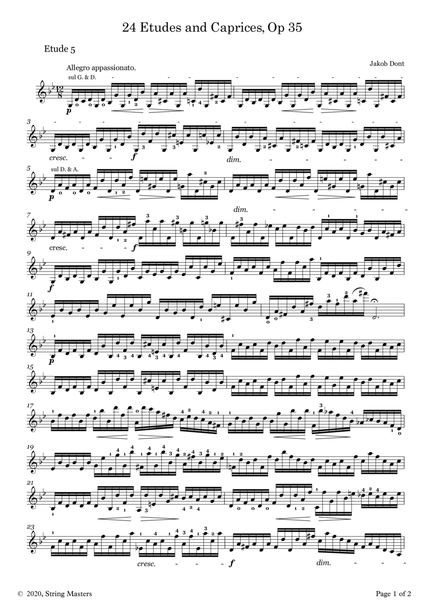 DONT 24 Etudes and Caprices Op35, for Violin No 05