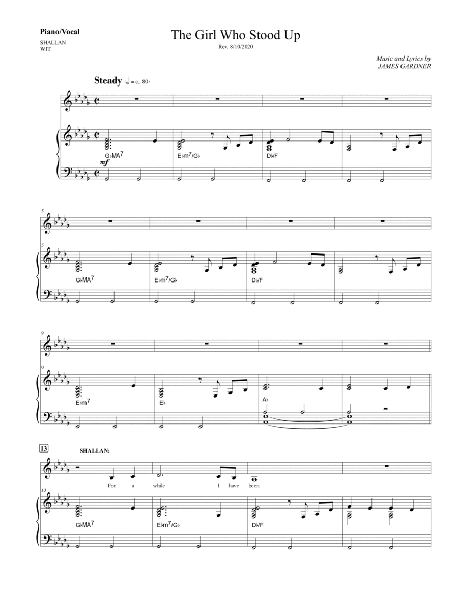The Girl Who Stood Up The Girl Who Stood Up Voice scores gallery preview page 1