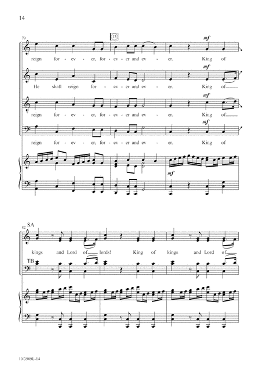Hallelujah Chorus 4-Part scores gallery preview page 15