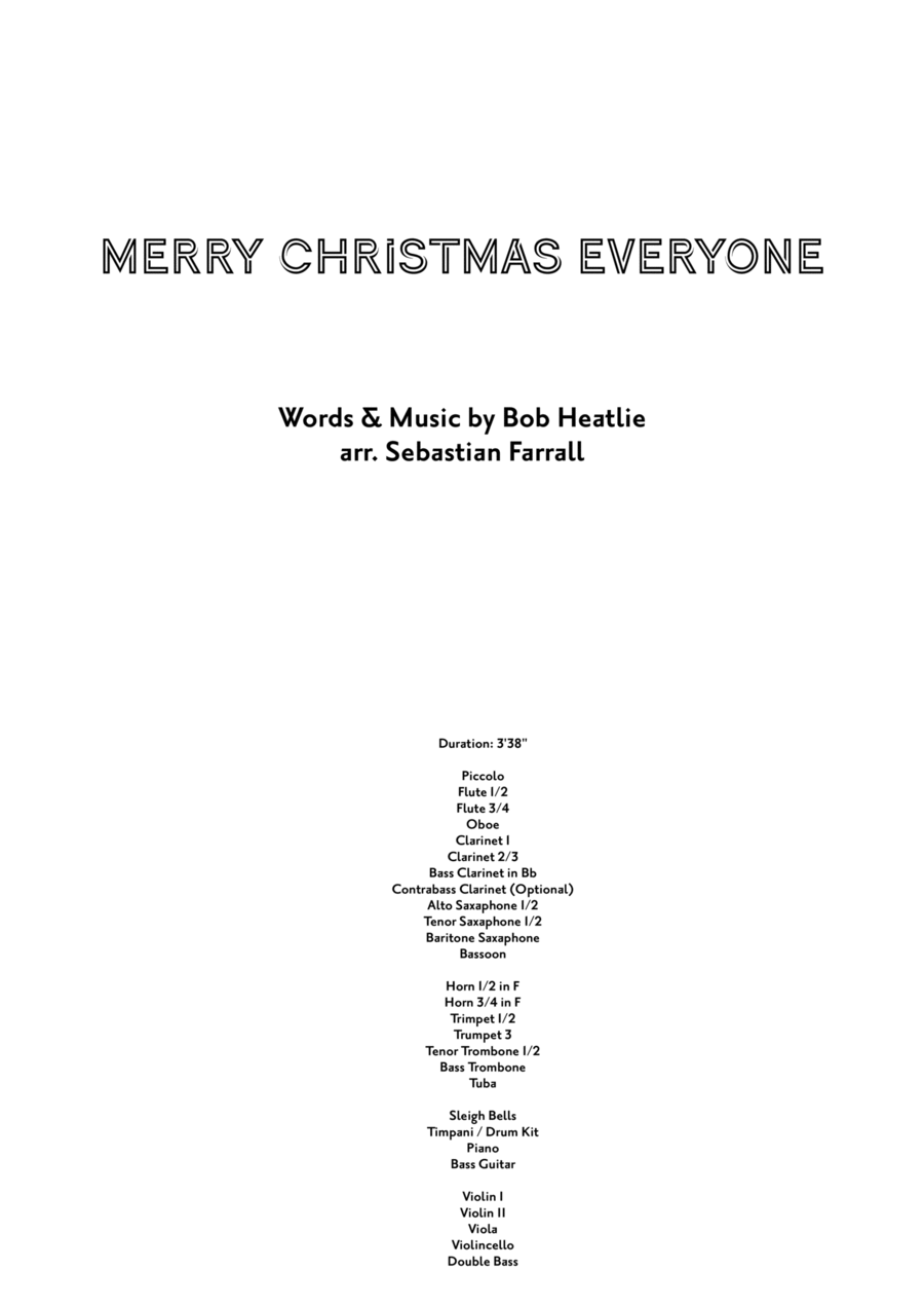 Merry Christmas Everyone Merry Christmas Everyone Full Orchestra scores gallery preview page 1