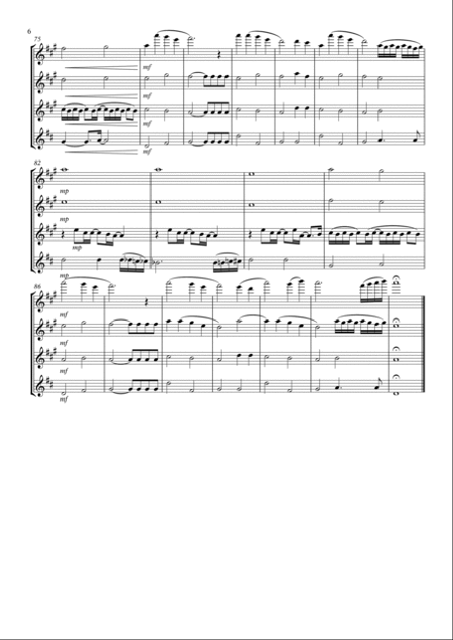 Calling Occupants (of Interplanetary Craft) Woodwind Quartet scores gallery preview page 6