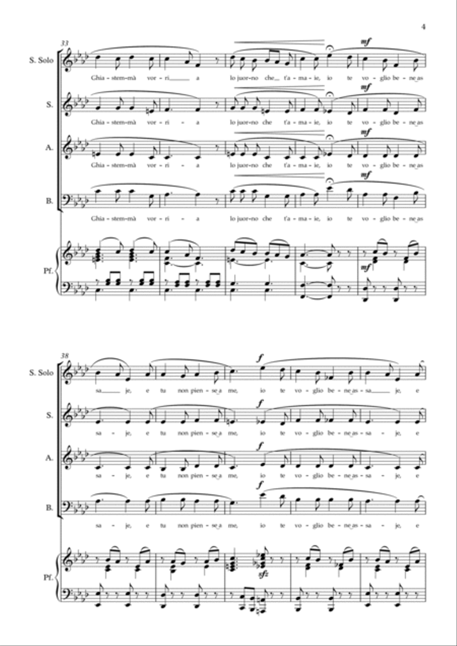 Te Voglio Bene Assaje (italian) 3-Part scores gallery preview page 4