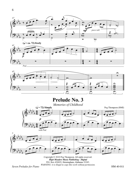 Seven Preludes for Piano