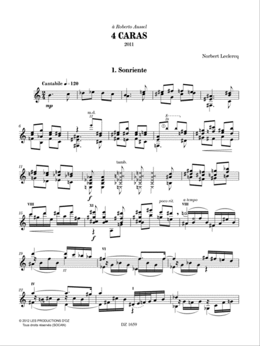 4 Caras Classical Guitar scores gallery preview page 2