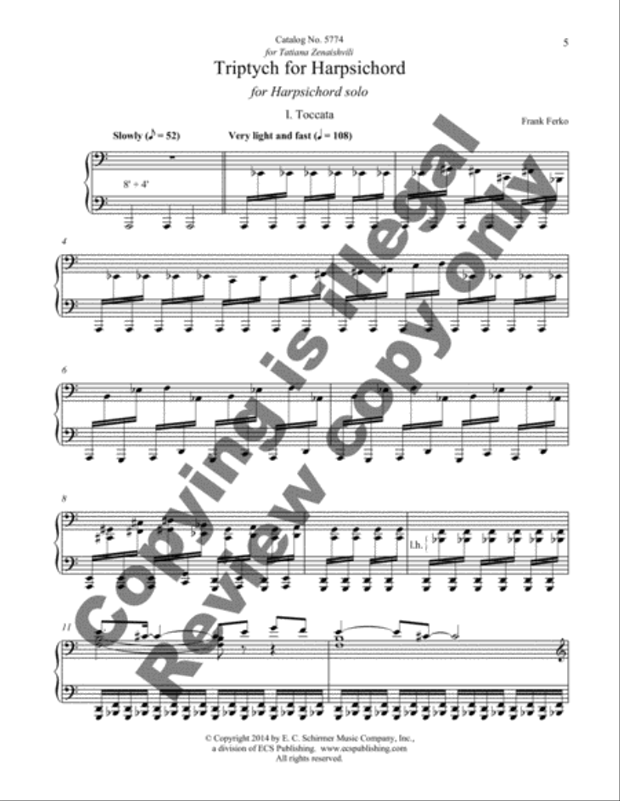Triptych for Harpsichord Triptych for Harpsichord Harpsichord scores gallery preview page 10