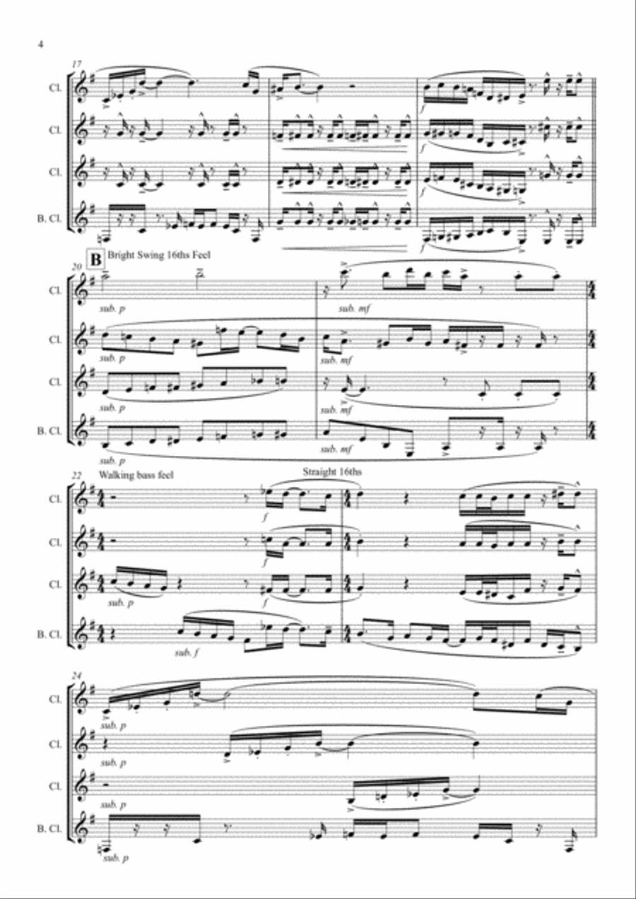 A Night In Tunisia Woodwind Quartet scores gallery preview page 4