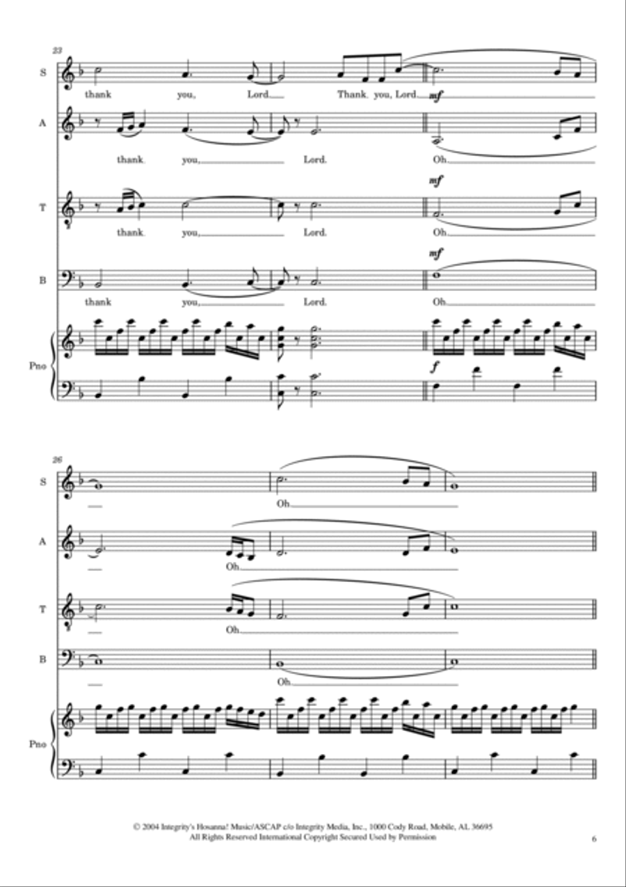 Thank You, Lord 4-Part scores gallery preview page 6