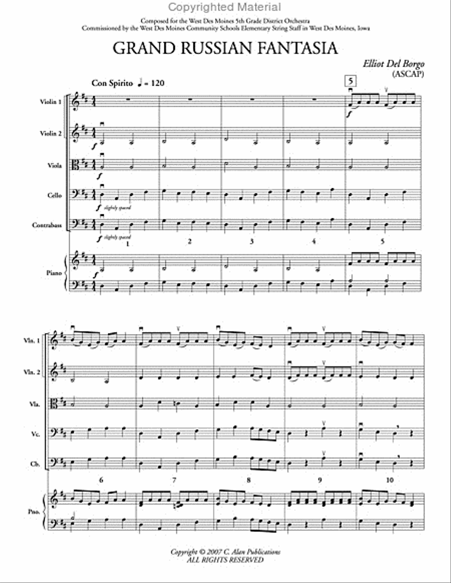 Grand Russian Fantasia String Orchestra scores gallery preview page 2