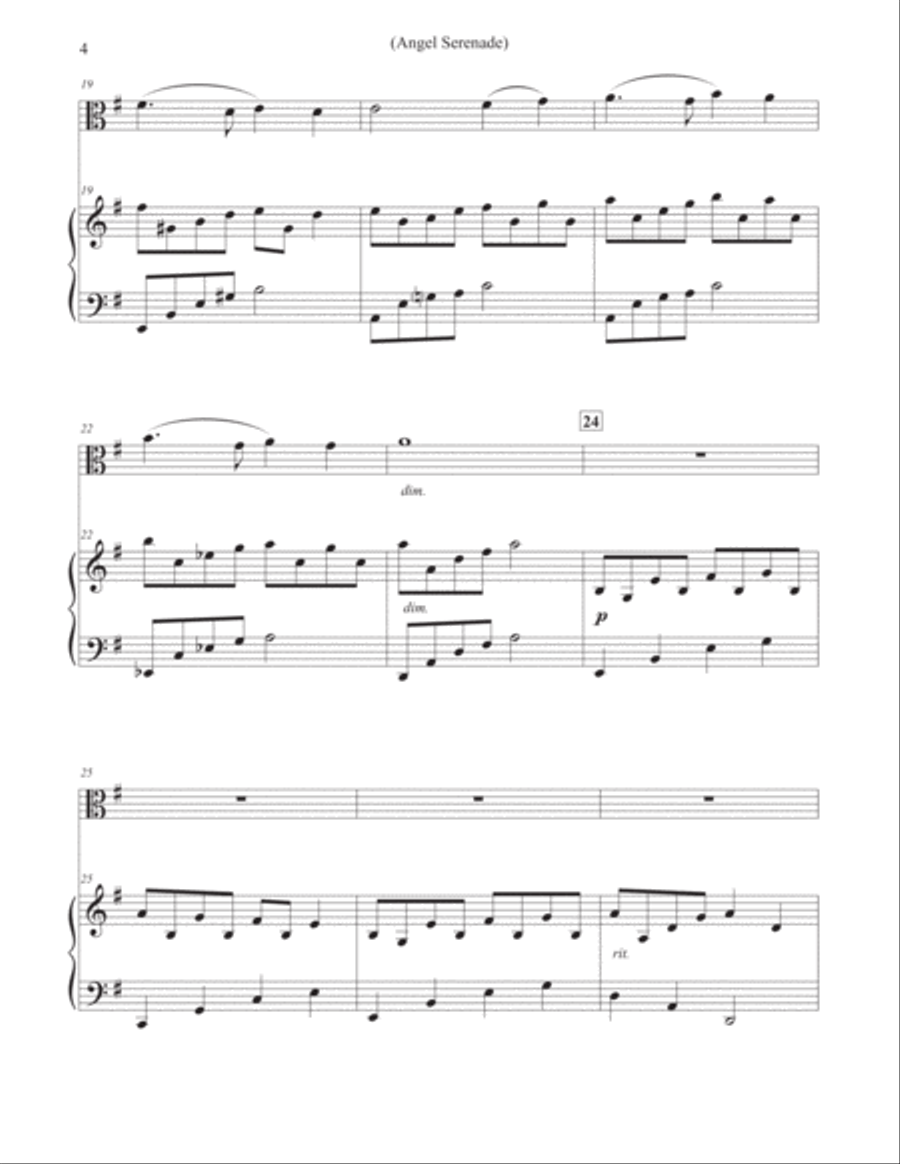 Angel Serenade - Viola & Piano Viola scores gallery preview page 4