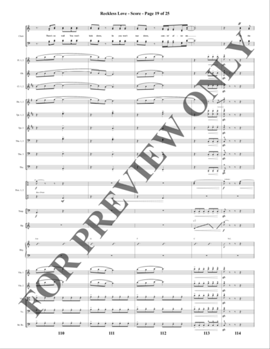 Reckless Love - Orchestration Choir scores gallery preview page 20
