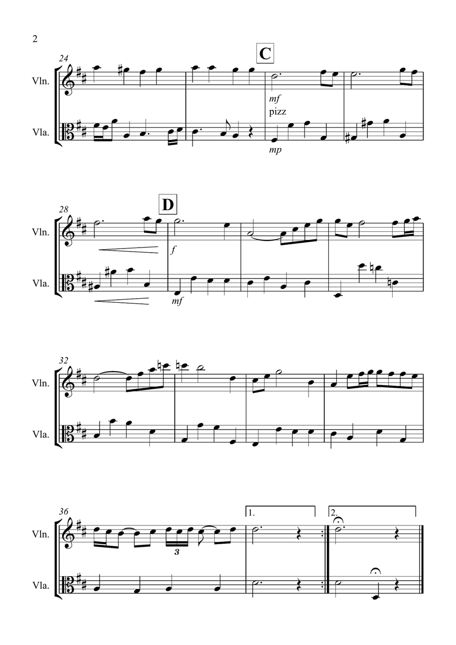 Air on a G String for Violin and Viola Duet Air on a G String for Violin and Viola Duet String Duet scores gallery preview page 2