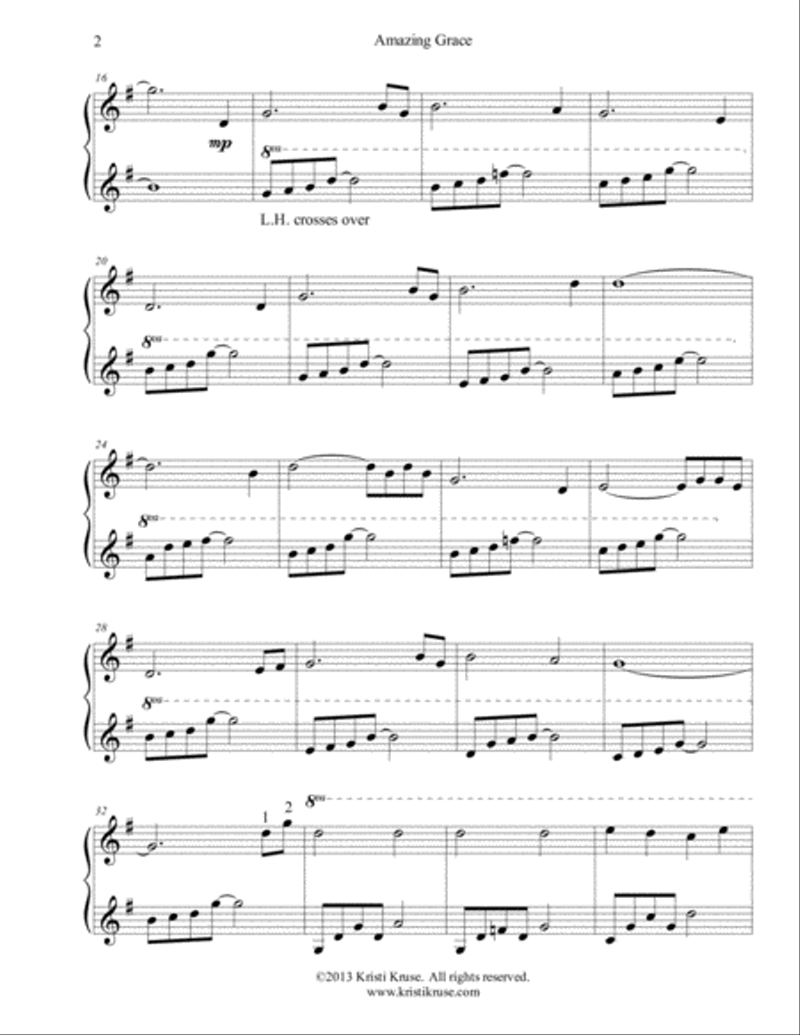 Amazing Grace Piano Solo image number null