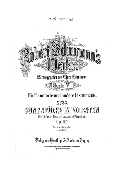 Schumann "Langsam" for cello & guitar. No 2 from 5 Stücke im Volkston (5 Pieces in popular Mood)