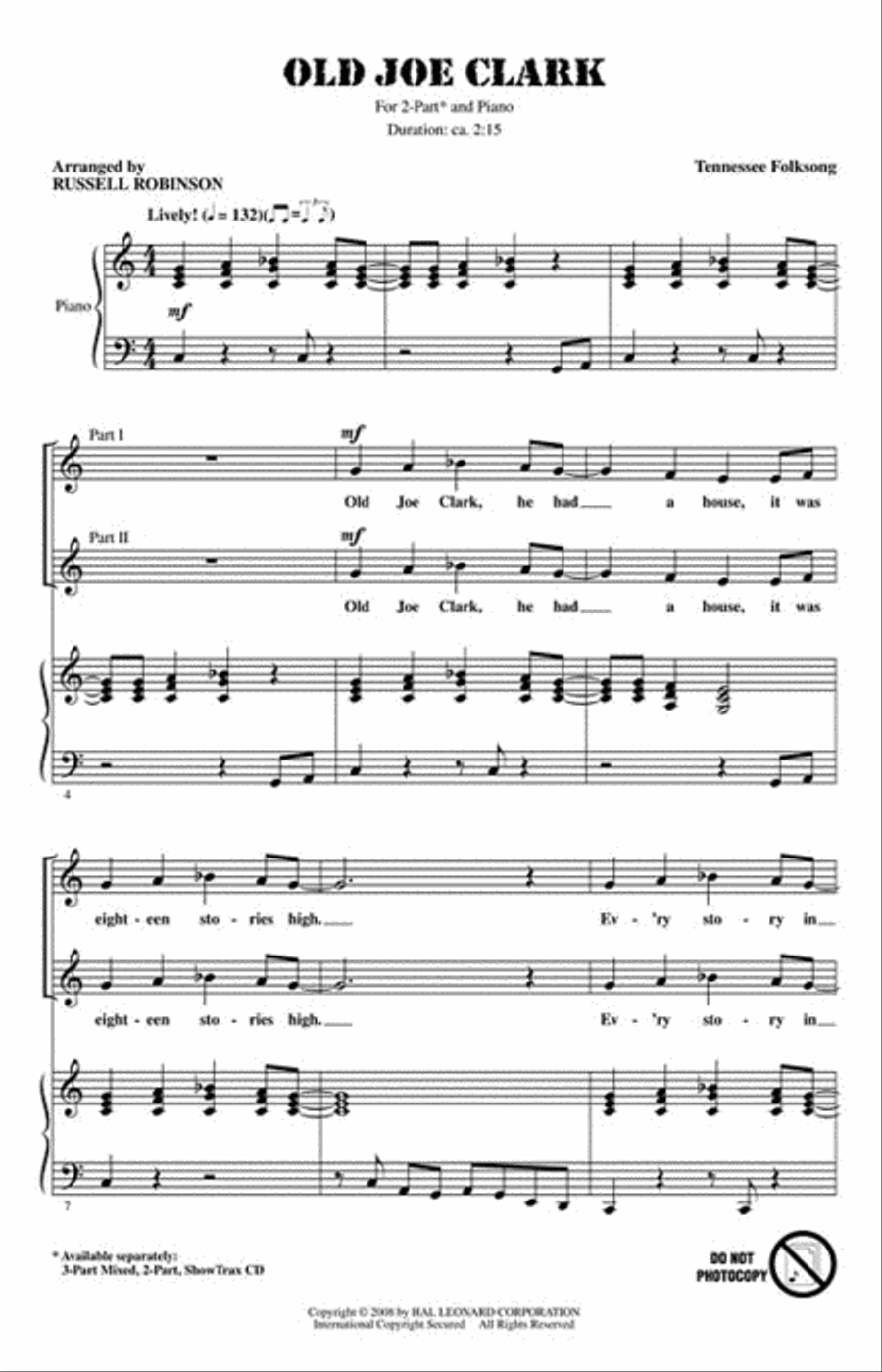 Old Joe Clark 2-Part scores gallery preview page 2