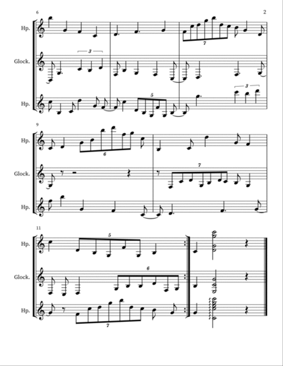 Z 173 for harps & glockenspiel Glockenspiel scores gallery preview page 2