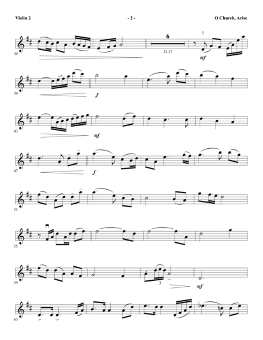 O Church, Arise (Arise, Shine) - Violin 2 Choir scores gallery preview page 2