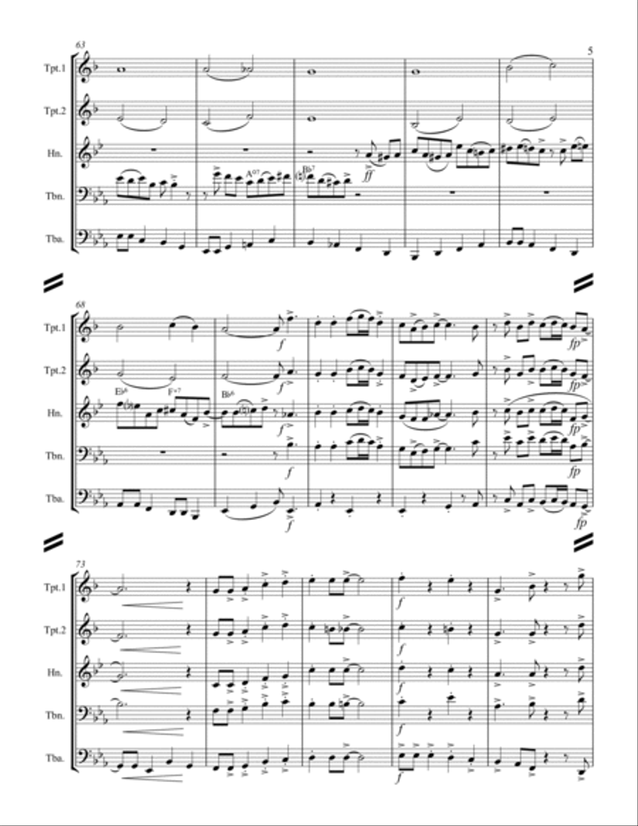 Rudolph The Red-nosed Reindeer Brass Ensemble scores gallery preview page 6