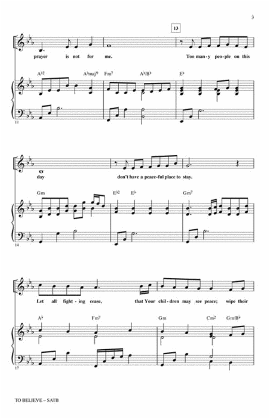 To Believe To Believe Choir scores gallery preview page 3